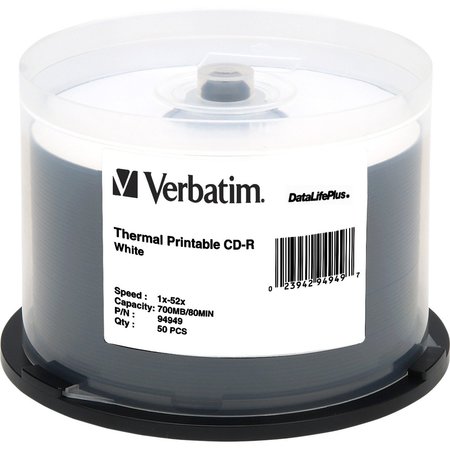 VERBATIM Verbatim Datalifeplus - Cd-R 700 Mb ( 80Min ) 52X - White - Thermal 94949